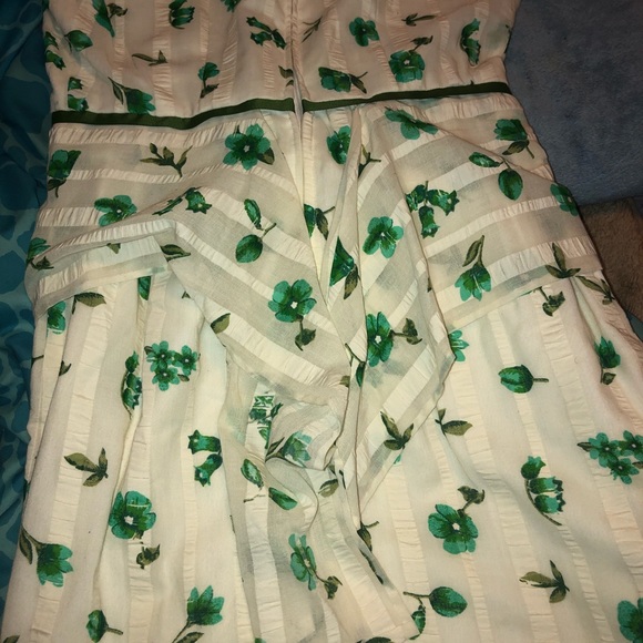 HP!!🥰💕❤️🔥Vintage 50s/60s White Green Cowl Neck Dress NWOT - Picture 7 of 13